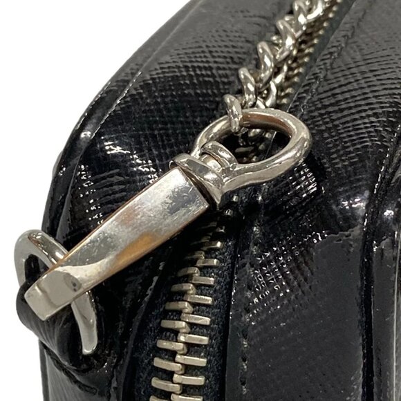 Auth PRADA - Black Patent Leather Shoulder Bag - Picture 9 of 16